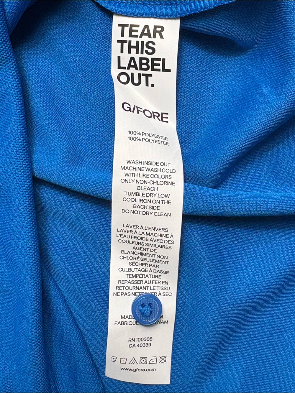 NWT G/FORE Men's Essential Performance Piqué Golf Polo Lisbon Blue Small - Picture 10 of 12
